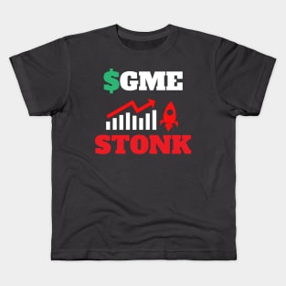 Gamestonk Power to the moon, Wall Street Bets to the F'ing Moon Gamestick Stop Game Stonk GME Kids T-Shirt